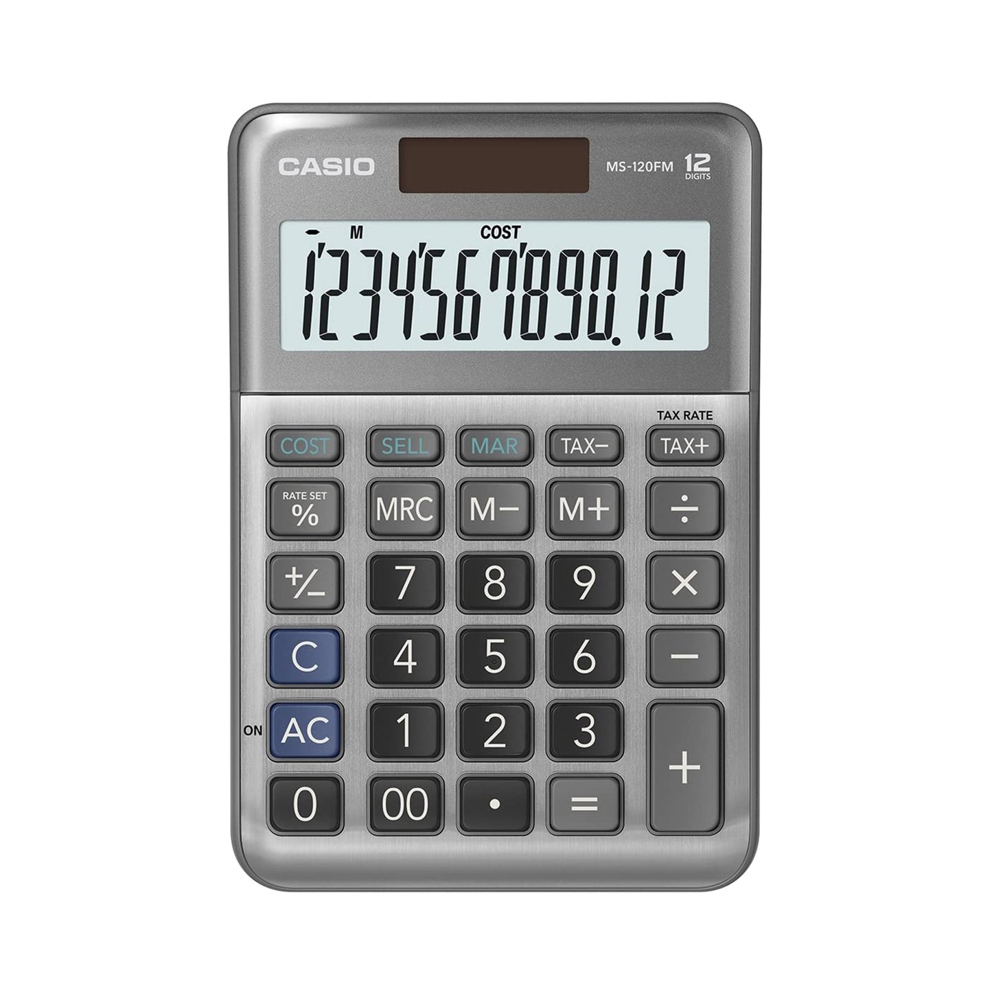 CASIO MS-120FM Desk Calculator 12-Digit, Metal Front