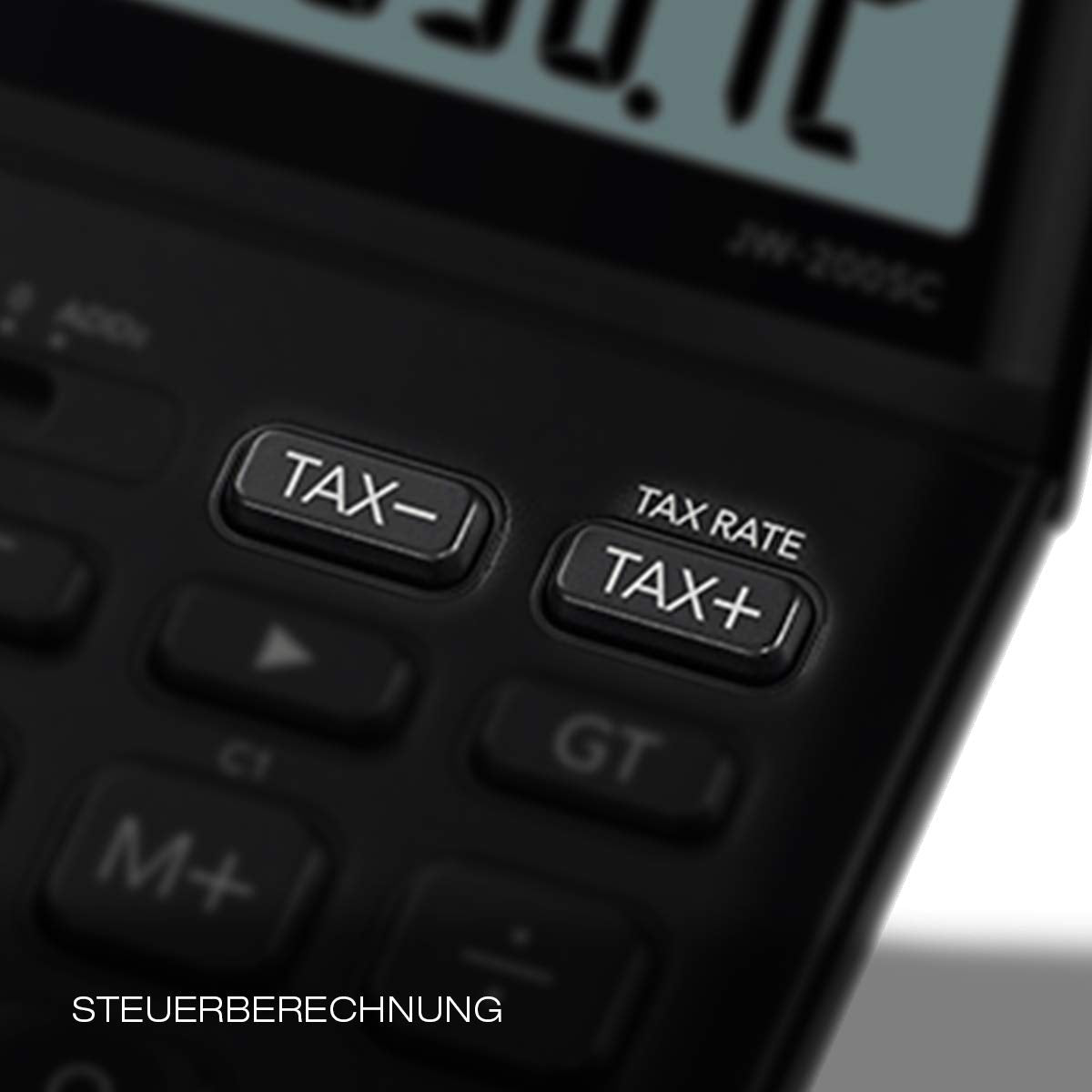 Casio CALCULATRICE DE Bureau JW-200SC-Black, Solaire/Pile