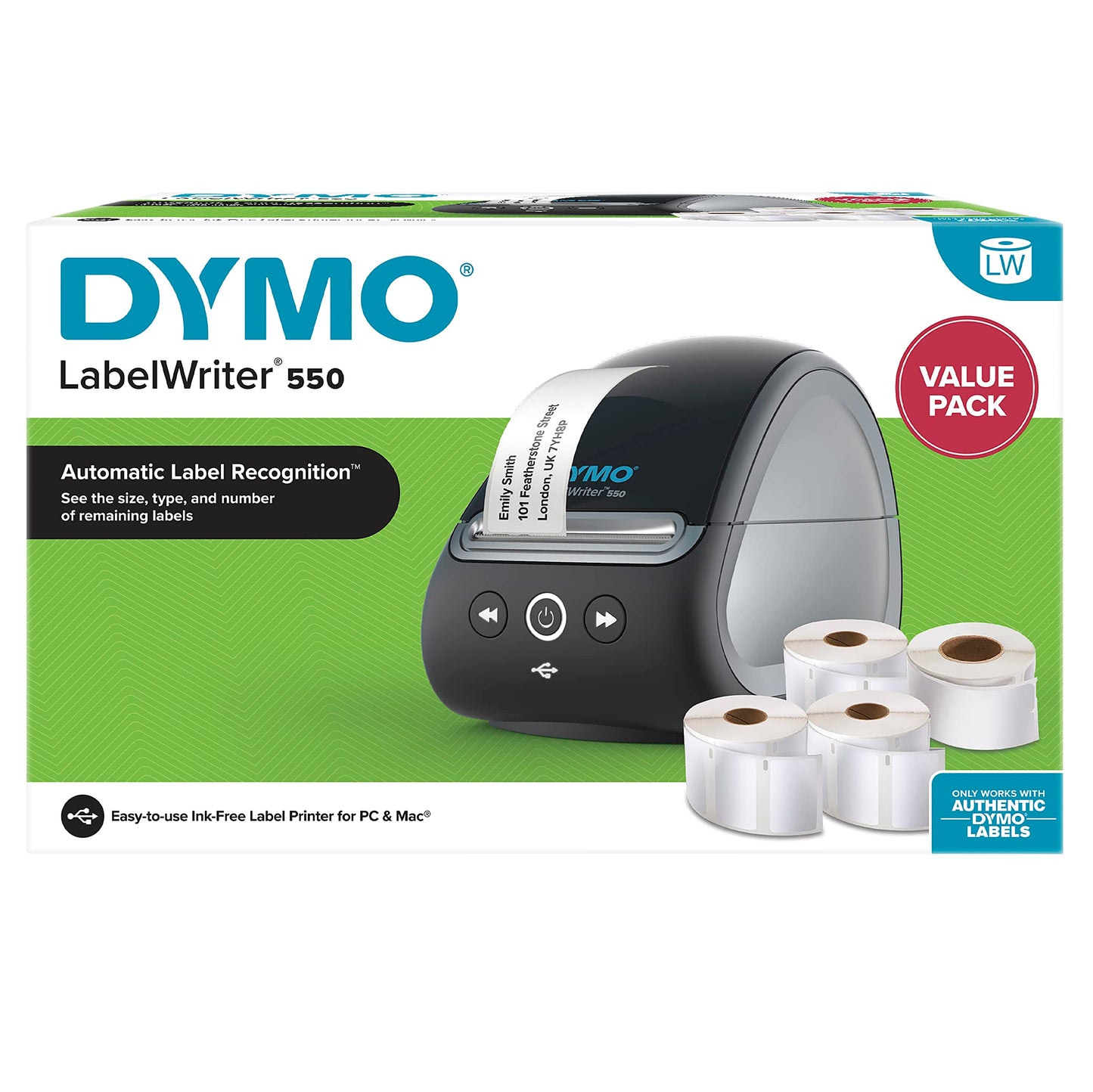 Dymo LabelWriter 550 Label Printer Value Pack