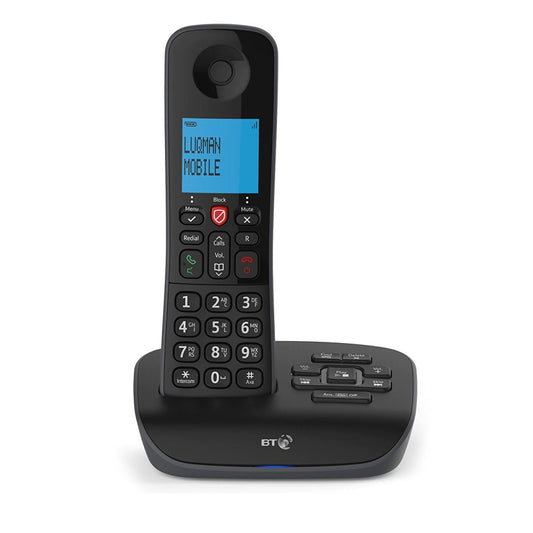 BT Essential Cordless Home Phone with Nuisance Call Blocking and Answering Machine, Single Handset Pack