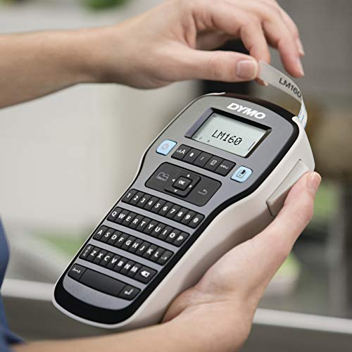 Dymo LabelManager 160 Label Maker | Handheld Label Printer with QWERTY Keyboard | Includes Black & White D1 Label Tape (12mm) | for Home & Office