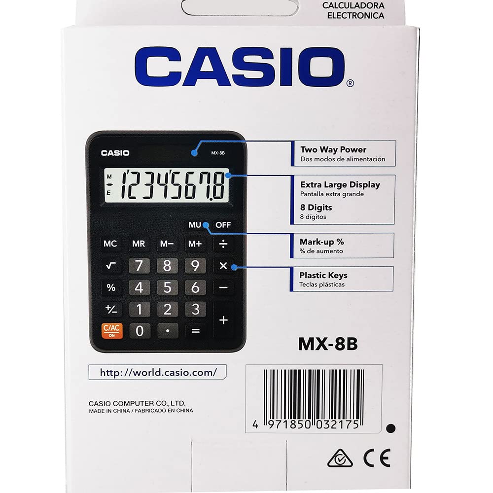 Casio MX-8B Desk Top Calculator, Black
