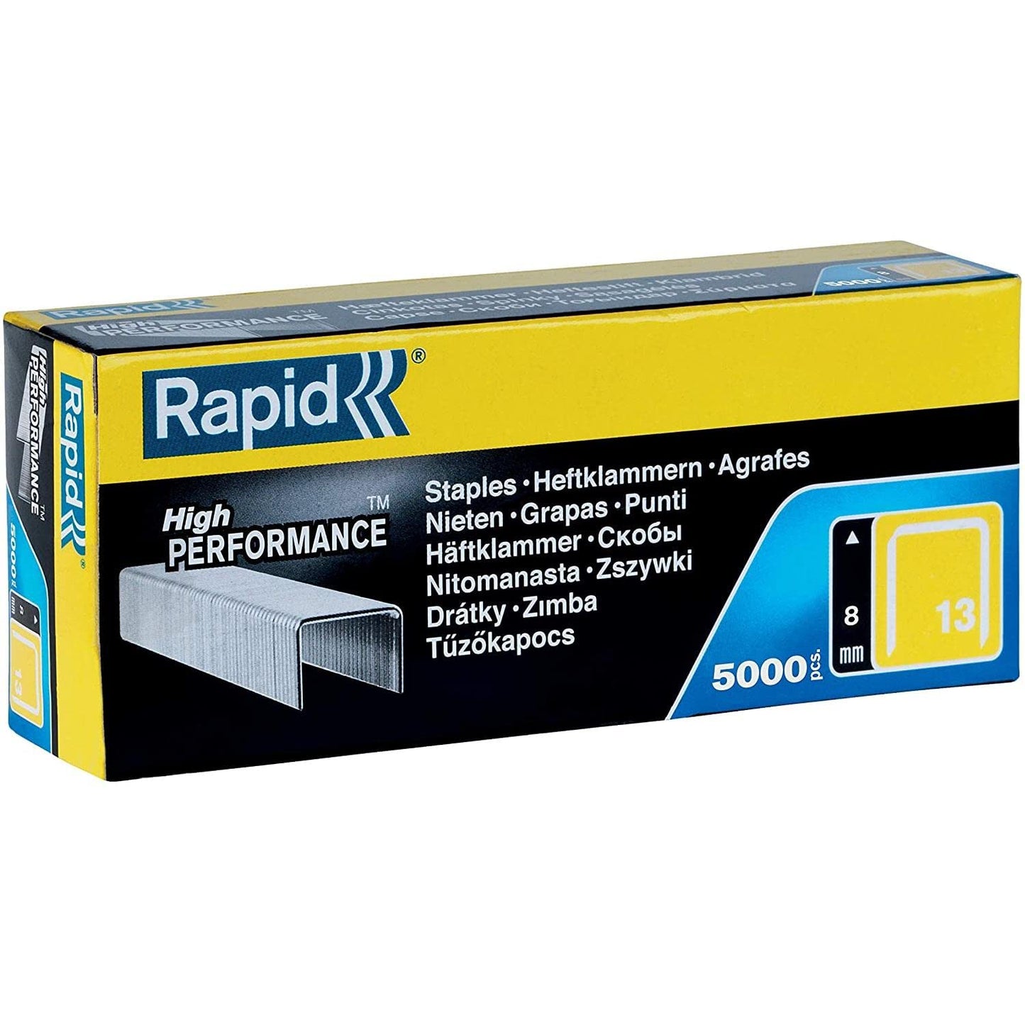 Rapid No 13 Staples High Performance Finewire R13- 4 6 8 10 14mm - Pack of 5000